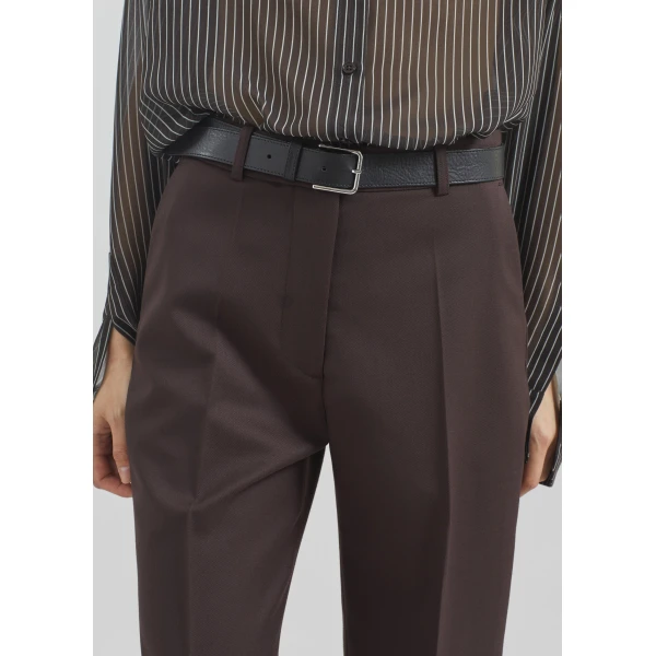 The Frankie Shop Lenora Straight Trousers - Brown - Oversized Minimalist Pants in Beige - Shop at Luxury Shoes 