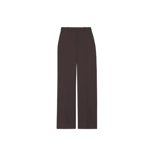 The Frankie Shop Lenora Straight Trousers - Brown - Oversized Minimalist Pants in Beige - Shop at Luxury Shoes 