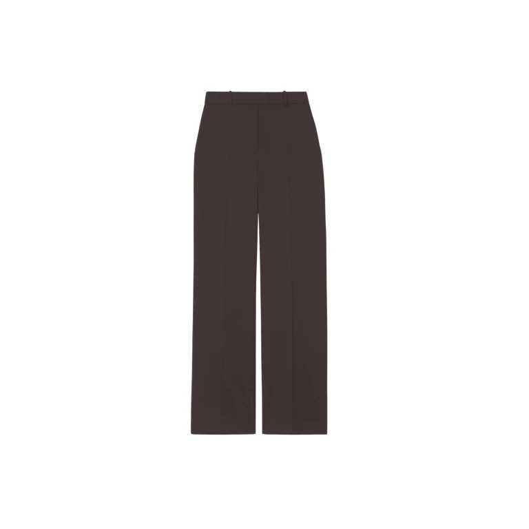 The Frankie Shop Lenora Straight Trousers - Brown - Oversized Minimalist Pants in Beige - Shop at Luxury Shoes 