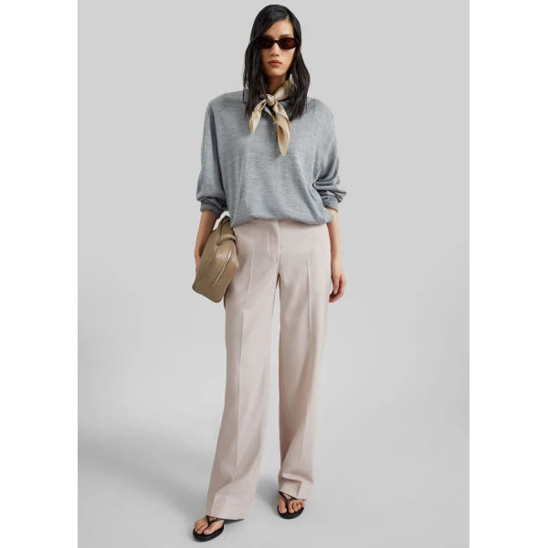 The Frankie Shop Lenora Trousers - Faded Pink - Oversized Minimalist Pants in Pink - Shop at Luxury Shoes 
