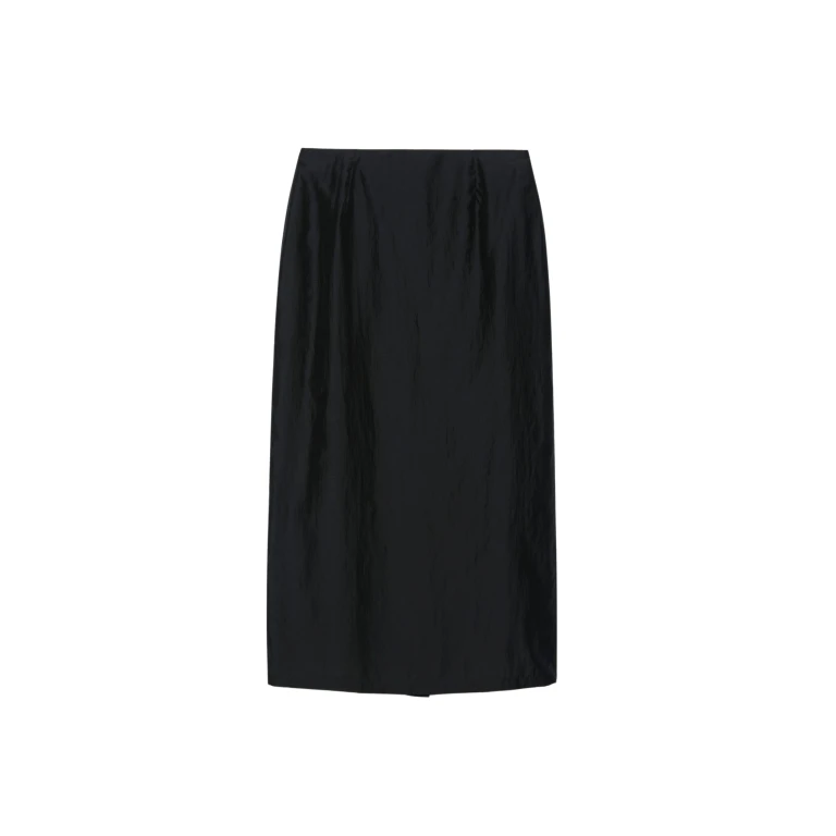 The Frankie Shop Lenore Semi Sheer Midi Skirt - Black - Oversized Minimalist Skirts in Black - Shop at Luxury Shoes 