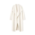 The Frankie Shop Leroy Funnel Neck Wool Coat - White - Oversized Minimalist Coats in White - Shop at Luxury Shoes 