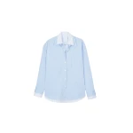 The Frankie Shop Lienz Double Shirt - Blue/White Stripe - Oversized Minimalist Tops in Multicolour - Shop at Luxury Shoes 
