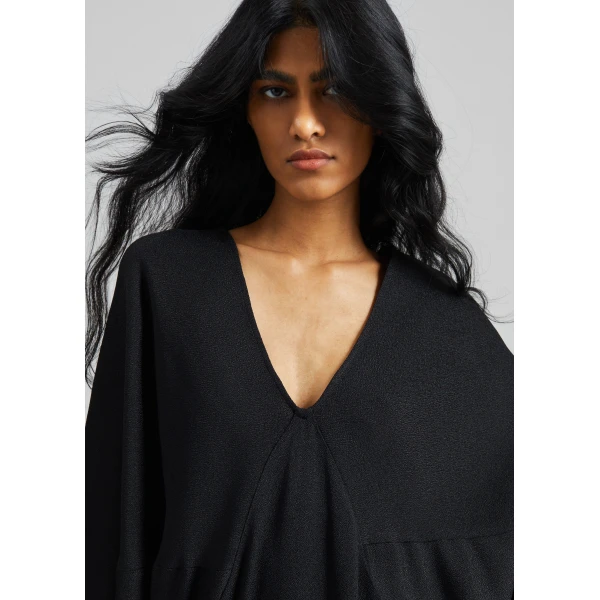 The Frankie Shop Lilia Kaftan Dress - Black - Oversized Minimalist Dresses in Black - Shop at Luxury Shoes 