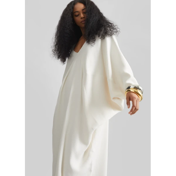 The Frankie Shop Lilia Kaftan Dress - Ivory - Oversized Minimalist Dresses in Ivory - Shop at Luxury Shoes 