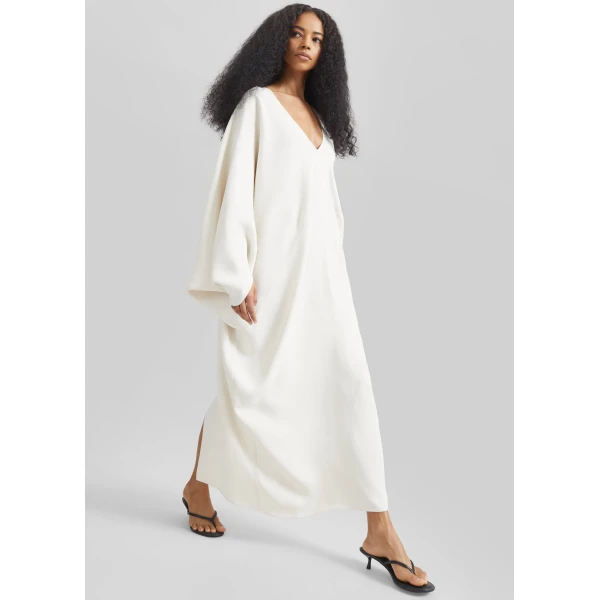 The Frankie Shop Lilia Kaftan Dress - Ivory - Oversized Minimalist Dresses in Ivory - Shop at Luxury Shoes 