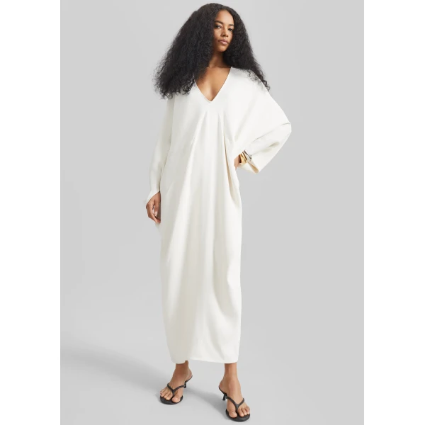 The Frankie Shop Lilia Kaftan Dress - Ivory - Oversized Minimalist Dresses in Ivory - Shop at Luxury Shoes 