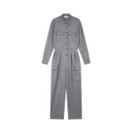 The Frankie Shop Linda Jumpsuit - Grey Melange - Oversized Minimalist Jumpsuit in Grey - Shop at Luxury Shoes 