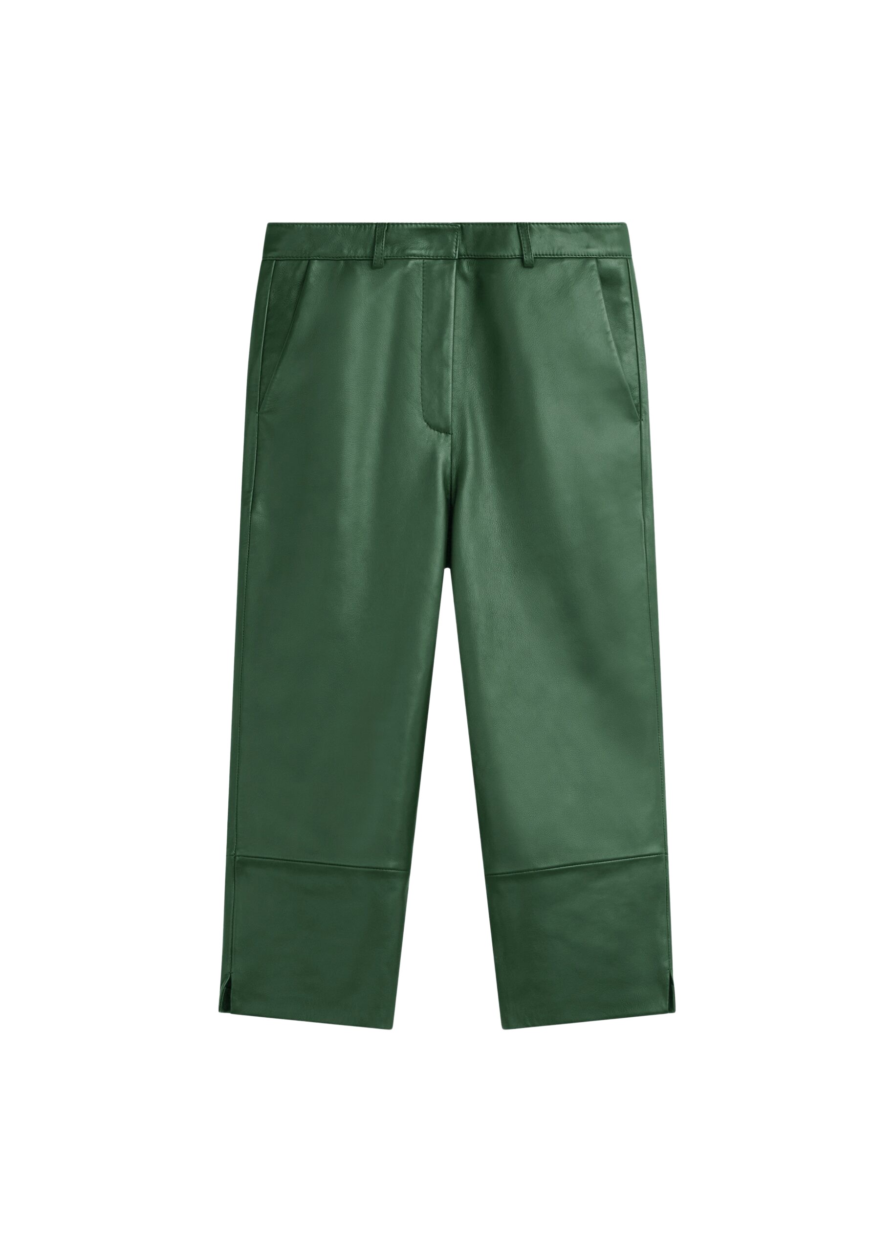 The Frankie Shop Lior Leather Capri Pants – Emerald