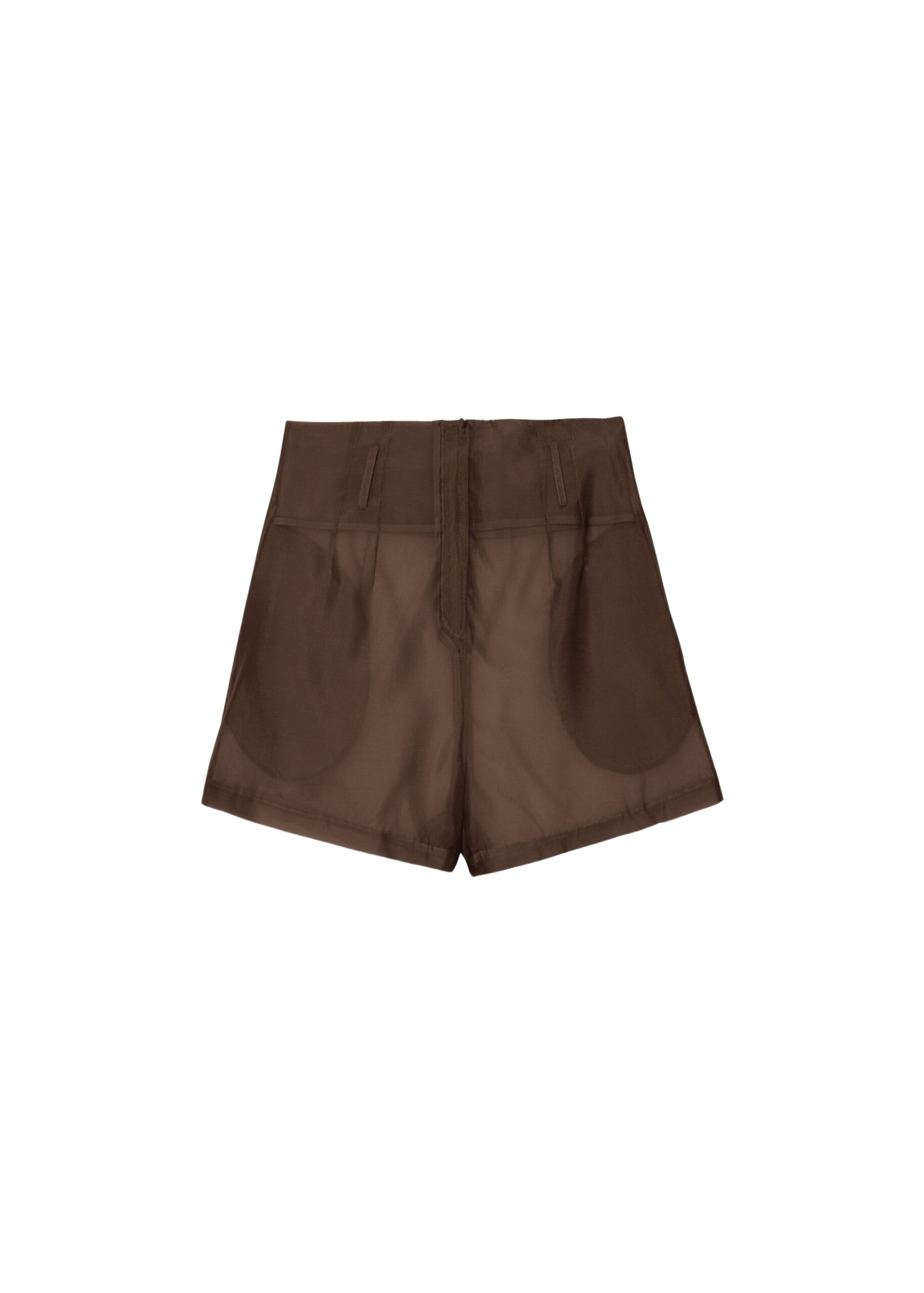 The Frankie Shop Lise Sheer Shorts – Brown