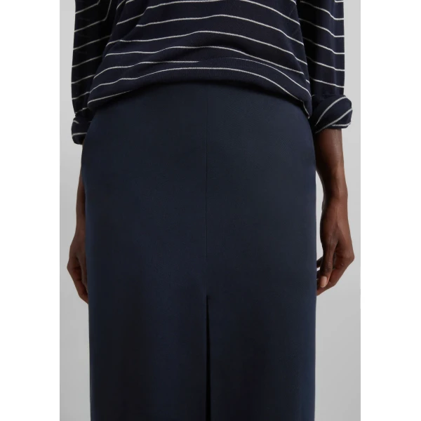 The Frankie Shop Lisle Front Slit Pencil Skirt - Navy - Oversized Minimalist Skirts in Blue - Shop at Luxury Shoes 