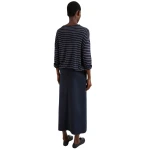 The Frankie Shop Lisle Front Slit Pencil Skirt - Navy - Oversized Minimalist Skirts in Blue - Shop at Luxury Shoes 