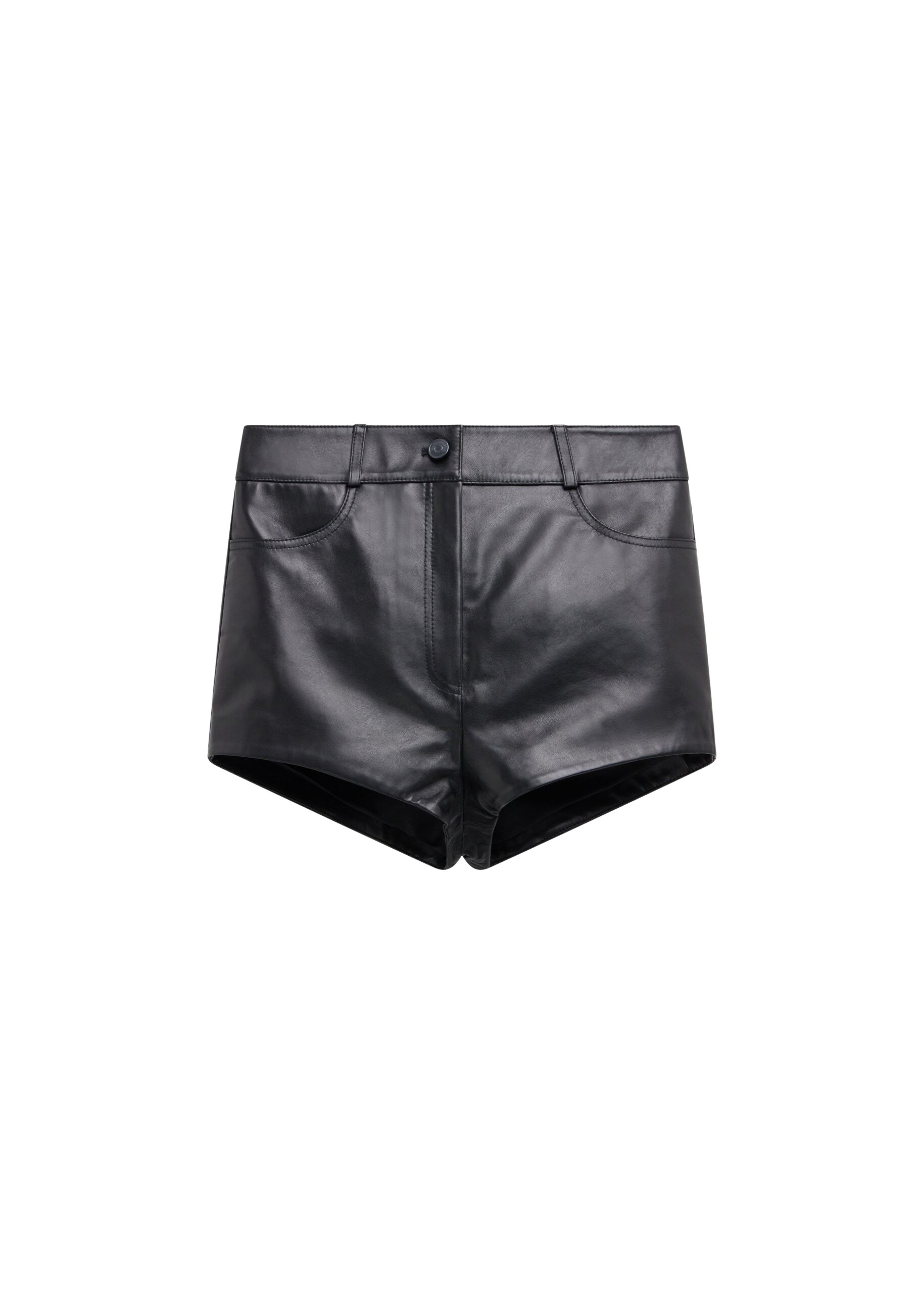 The Frankie Shop Loen Leather Hot Pants – Black