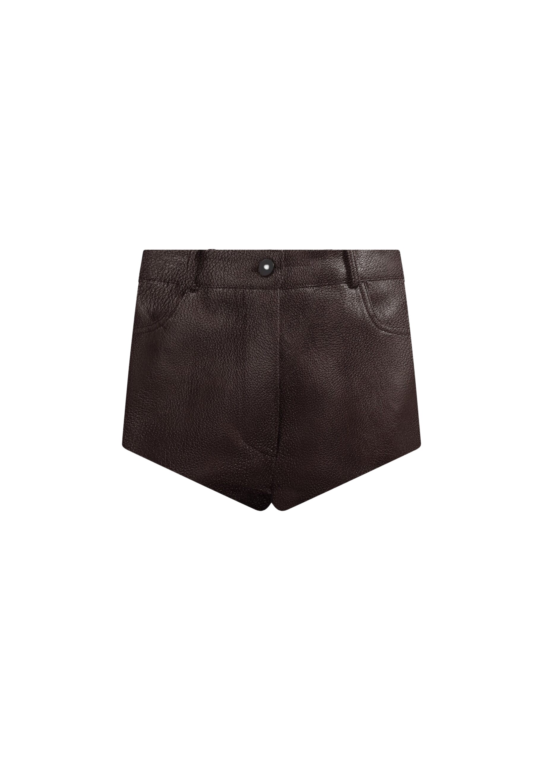 The Frankie Shop Loen Leather Hot Pants – Vintage Brown