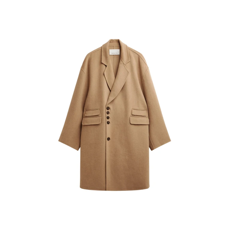 The Frankie Shop Lohit Wool Coat - Camel - Oversized Minimalist Coats in Beige - Shop at Luxury Shoes 