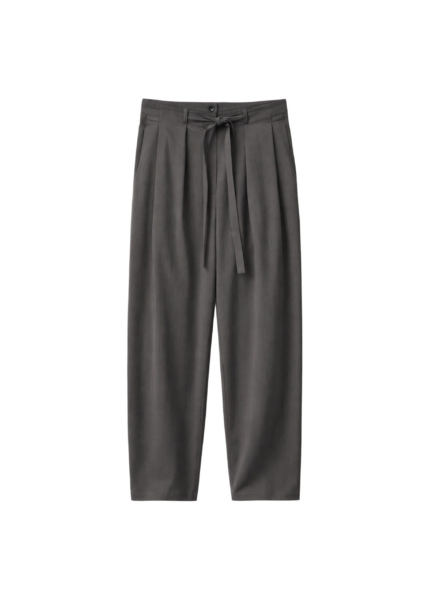 The Frankie Shop Loire Curved Pants - Charcoal Pinstripe - Oversized Minimalist Pants in Multicolour - Shop at Luxury Shoes 