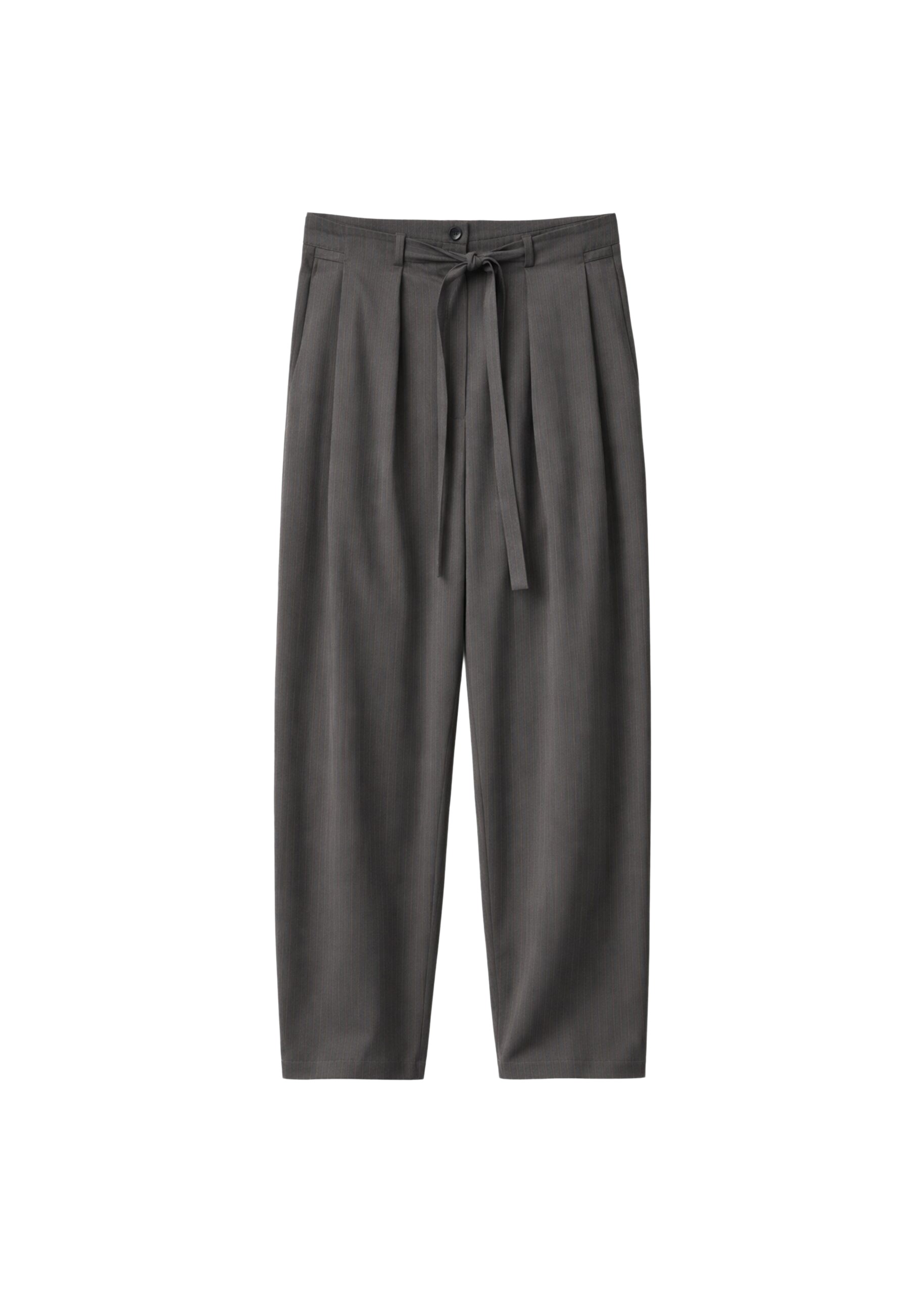 The Frankie Shop Loire Curved Pants – Charcoal Pinstripe