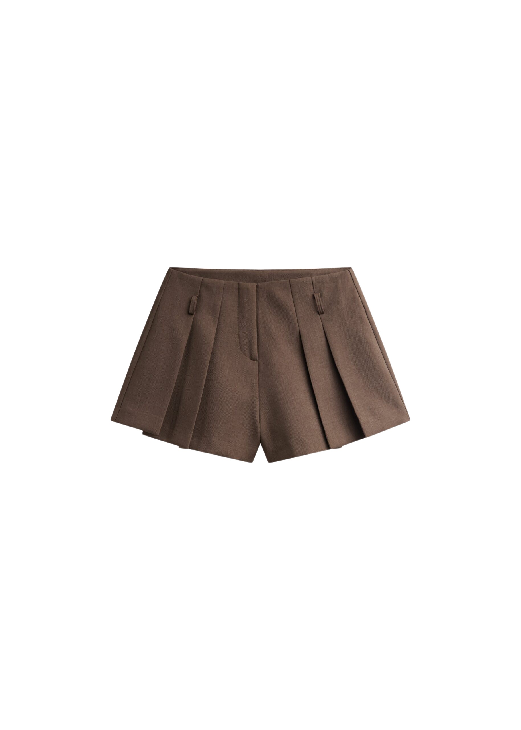 The Frankie Shop Lojsta Pleated Mini Shorts – Brown