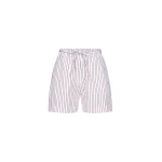 The Frankie Shop Lory Striped Cotton Shorts – Dark Red/Light Blue