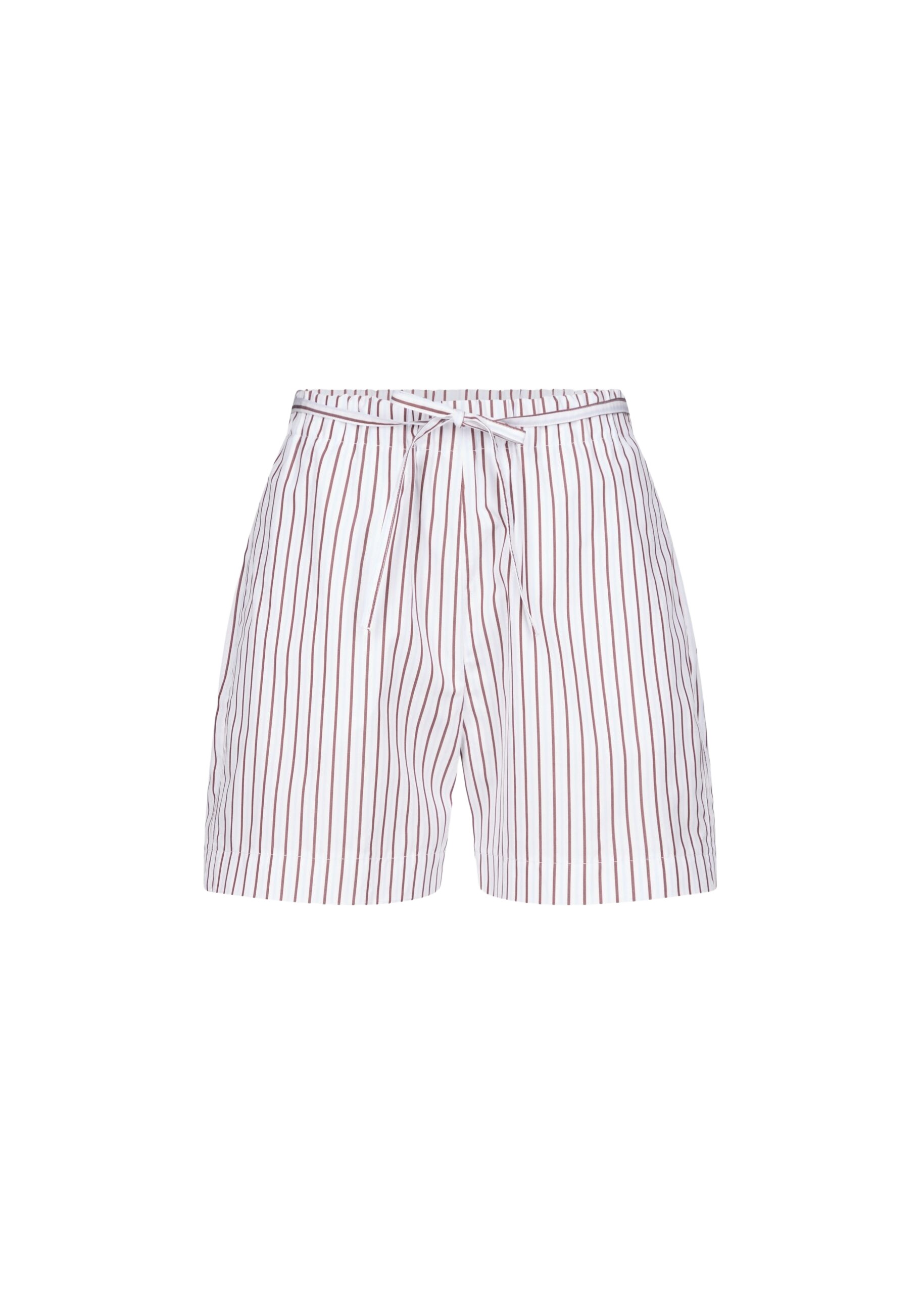 The Frankie Shop Lory Striped Cotton Shorts – Dark Red/Light Blue