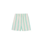 The Frankie Shop Lui Fluid Boxer Shorts - Beige Multi Stripe - Oversized Minimalist Shorts in Multicolour - Shop at Luxury Shoes 
