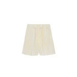 The Frankie Shop Lui Fluid Boxer Shorts - Yellow/White Stripe - Oversized Minimalist Shorts in Multicolour - Shop at Luxury Shoes 
