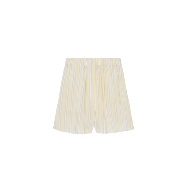 The Frankie Shop Lui Fluid Boxer Shorts - Yellow/White Stripe - Oversized Minimalist Shorts in Multicolour - Shop at Luxury Shoes 