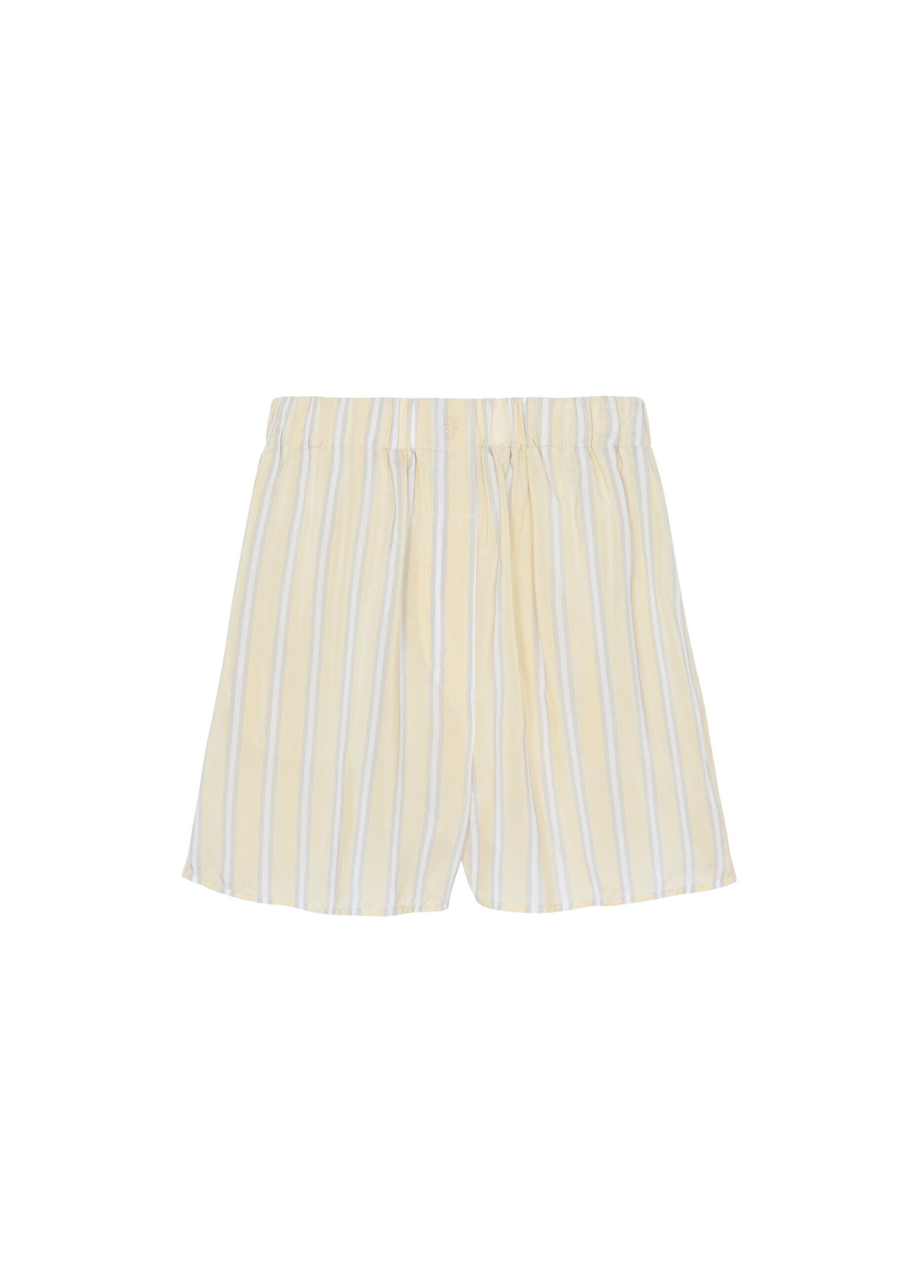 The Frankie Shop Lui Fluid Boxer Shorts – Yellow/White Stripe