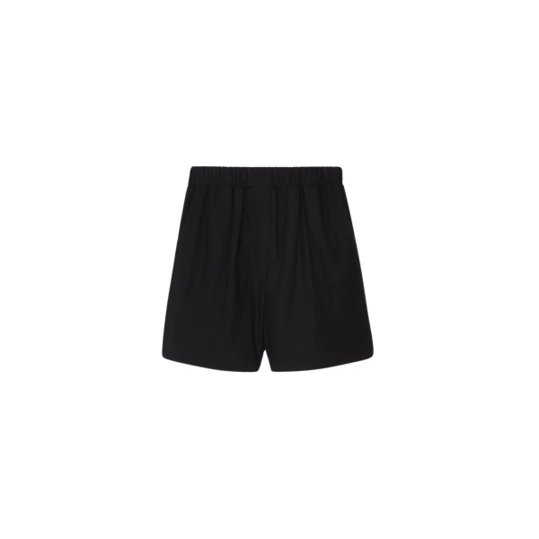 The Frankie Shop Lui Organic Cotton Boxer Short - Black - Oversized Minimalist Shorts in Black - Shop at Luxury Shoes 