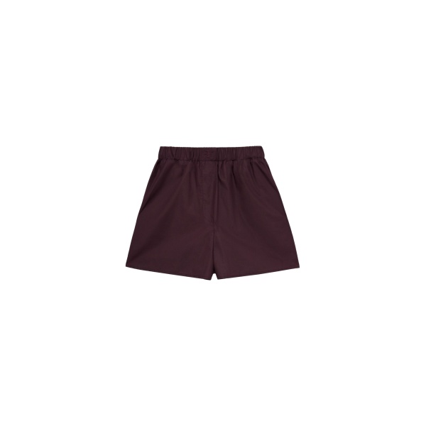 The Frankie Shop Lui Organic Cotton Boxer Shorts - Dark Plum - Oversized Minimalist Shorts in Purple - Shop at Luxury Shoes 