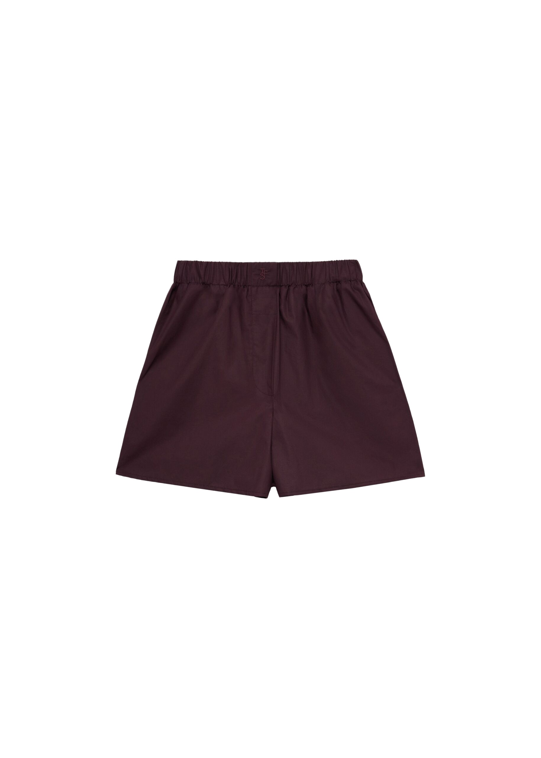 The Frankie Shop Lui Organic Cotton Boxer Shorts – Dark Plum