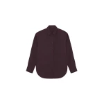 The Frankie Shop Lui Organic Cotton Shirt - Dark Plum - Oversized Minimalist Tops in Purple - Shop at Luxury Shoes 