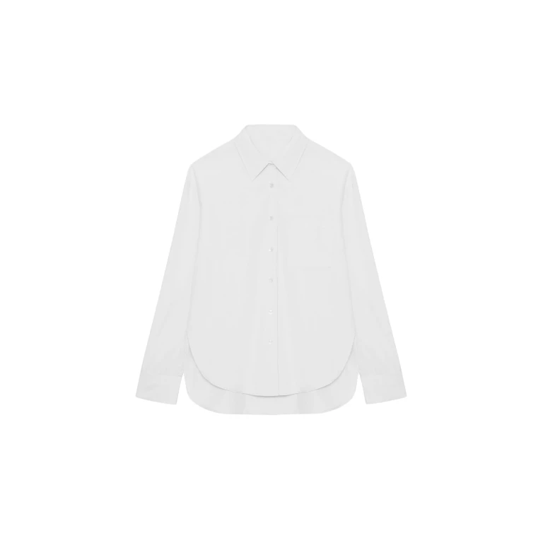The Frankie Shop Lui Organic Cotton Shirt - White - Oversized Minimalist Tops in White - Shop at Luxury Shoes 
