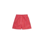 The Frankie Shop Lui Striped Cotton Boxer Shorts - Red/White Stripe - Oversized Minimalist Shorts in Multicolour - Shop at Luxury Shoes 
