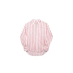 The Frankie Shop Lui Striped Cotton Shirt – White/Red Stripe