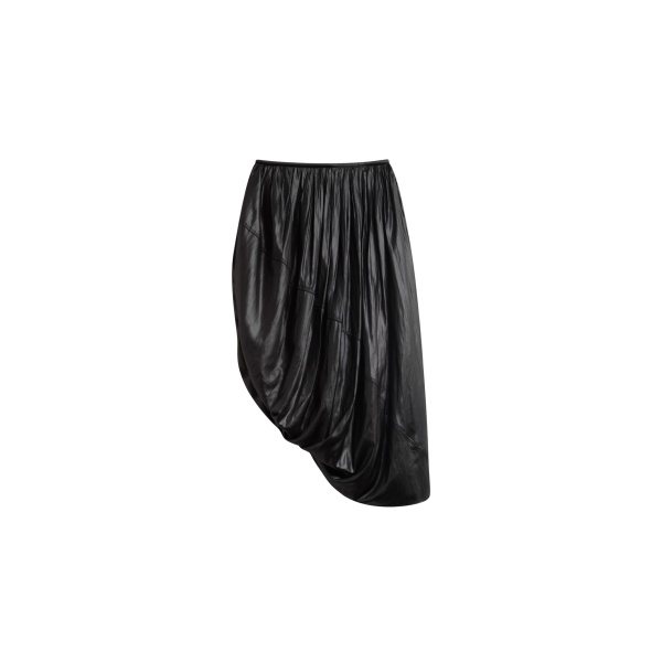 The Frankie Shop Mabillon Corded Draped Skirt - Black - Oversized Minimalist Skirts in Black - Shop at Luxury Shoes 