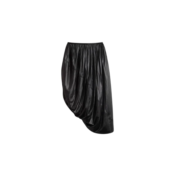 The Frankie Shop Mabillon Corded Draped Skirt - Black - Oversized Minimalist Skirts in Black - Shop at Luxury Shoes 