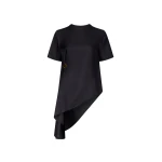 The Frankie Shop Madea Asymmetric Silk Twill Top – Black