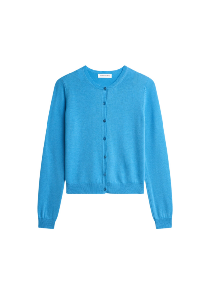 The Frankie Shop Mahim Superfine Wool Cardigan - Blue - Oversized Minimalist Knitwear in Blue - Shop at Luxury Shoes 