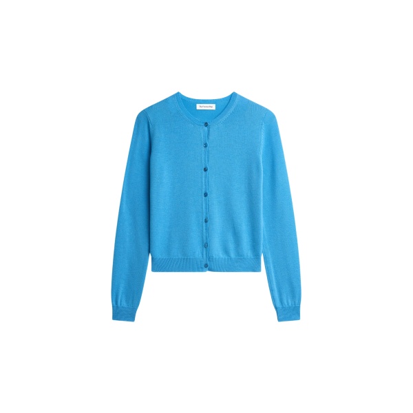 The Frankie Shop Mahim Superfine Wool Cardigan - Blue - Oversized Minimalist Knitwear in Blue - Shop at Luxury Shoes 