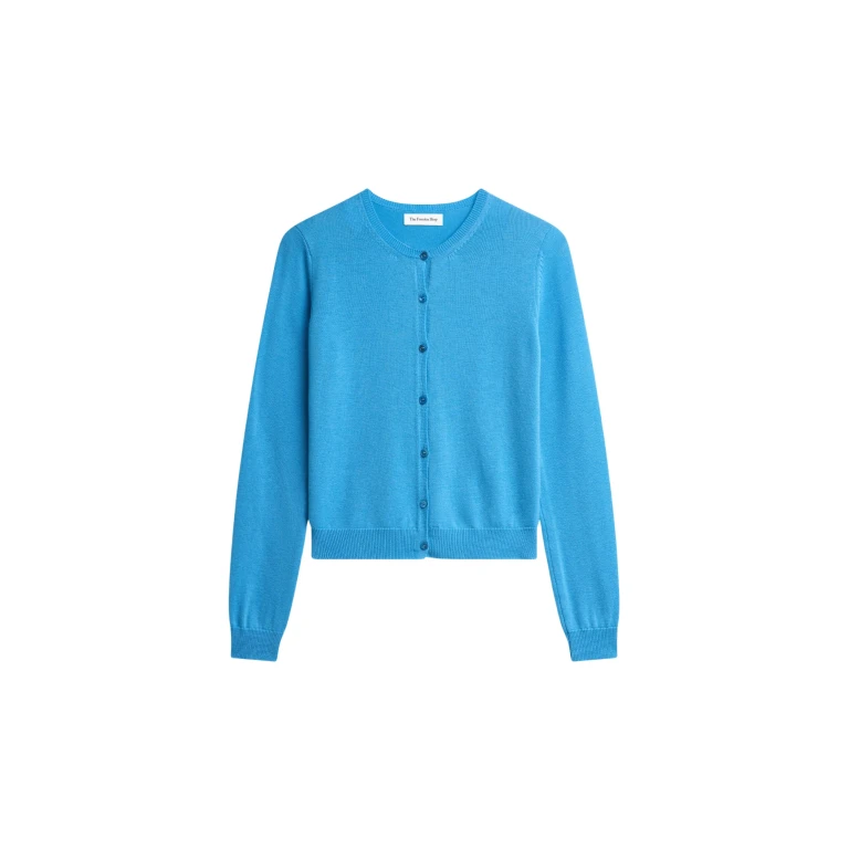 The Frankie Shop Mahim Superfine Wool Cardigan - Blue - Oversized Minimalist Knitwear in Blue - Shop at Luxury Shoes 
