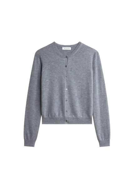 The Frankie Shop Mahim Superfine Wool Cardigan - Grey - Oversized Minimalist Knitwear in Grey - Shop at Luxury Shoes 