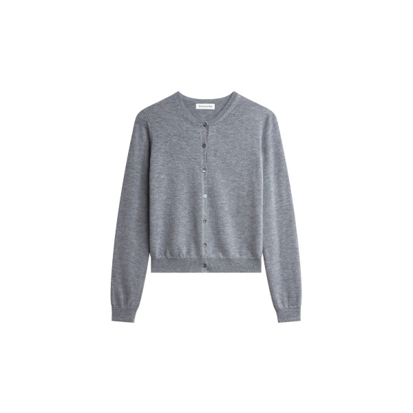 The Frankie Shop Mahim Superfine Wool Cardigan - Grey - Oversized Minimalist Knitwear in Grey - Shop at Luxury Shoes 