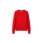The Frankie Shop Mahim Superfine Wool Cardigan - Red - Oversized Minimalist Knitwear in Red - Shop at Luxury Shoes 