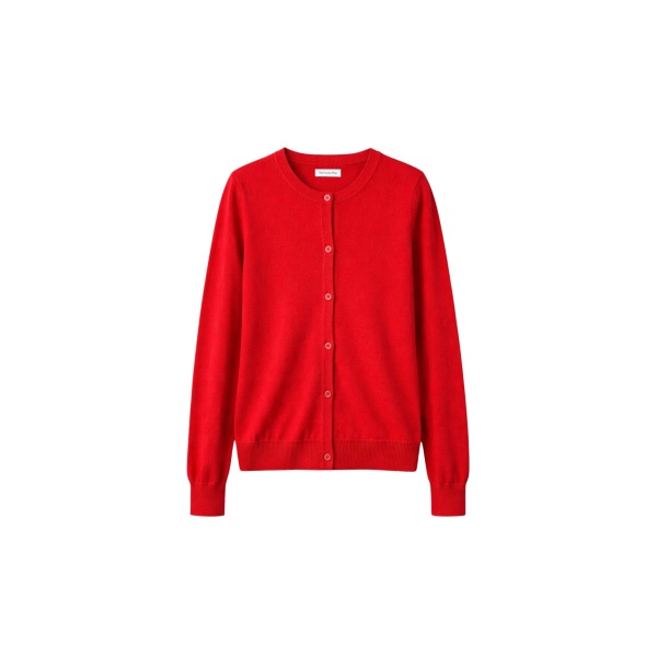 The Frankie Shop Mahim Superfine Wool Cardigan - Red - Oversized Minimalist Knitwear in Red - Shop at Luxury Shoes 