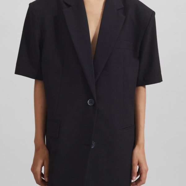 The Frankie Shop Maisie Short Sleeve Blazer – Black, view 4