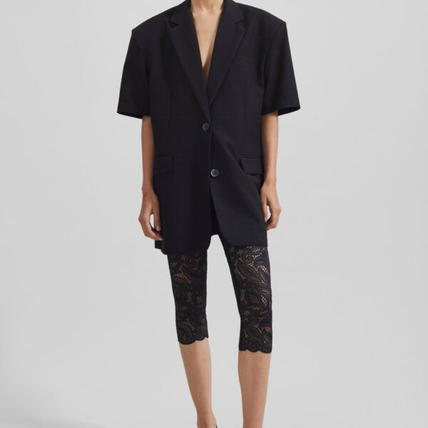 The Frankie Shop Maisie Short Sleeve Blazer – Black, view 5