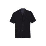 The Frankie Shop Maisie Short Sleeve Blazer - Black - Oversized Minimalist Jackets in Black - Shop at Luxury Shoes 