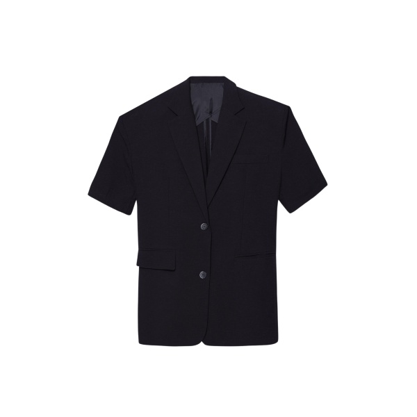 The Frankie Shop Maisie Short Sleeve Blazer - Black - Oversized Minimalist Jackets in Black - Shop at Luxury Shoes 