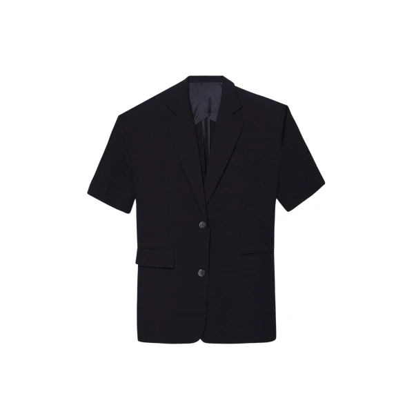 The Frankie Shop Maisie Short Sleeve Blazer - Black - Oversized Minimalist Jackets in Black - Shop at Luxury Shoes 